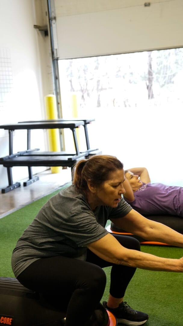 Woman performing strength training